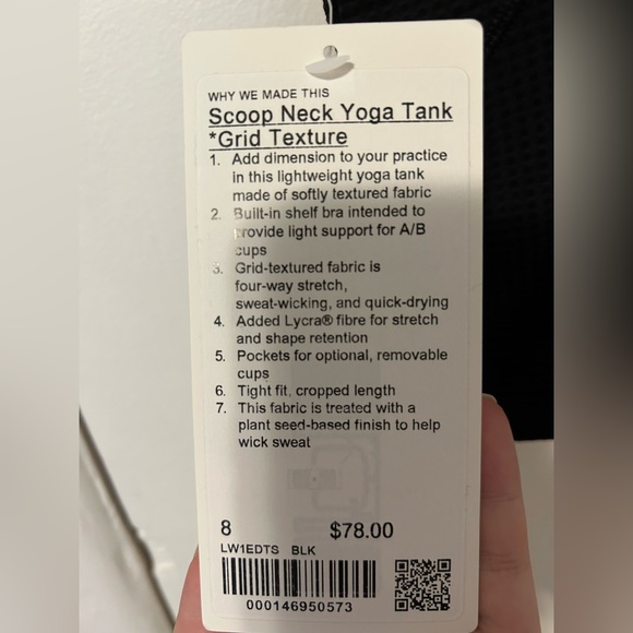 Lululemon BNWT Scoop Neck Yoga Tank *Grid Texture - Picture 3 of 3